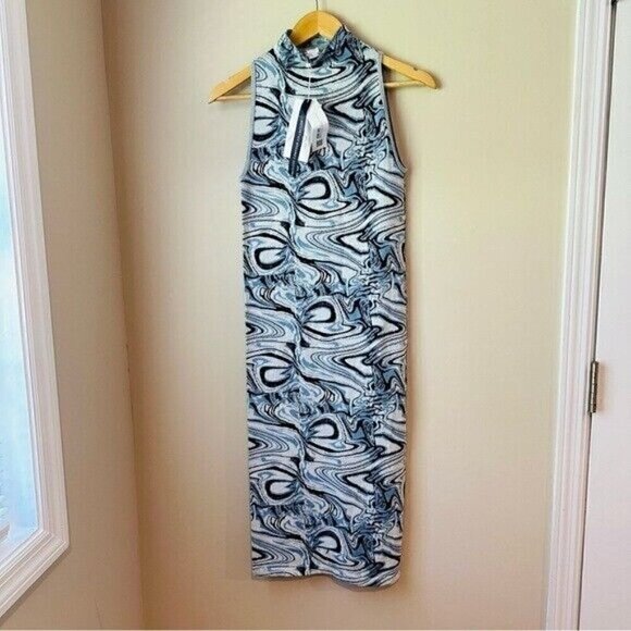 Zara Cut-Out Jacquard Dress Size Small Bloggers Favorite - Picture 4 of 13